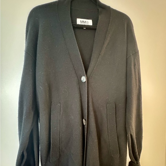 MM6 Maison Martin Margiela fabulous long black wool/cashmere cardigan size XS